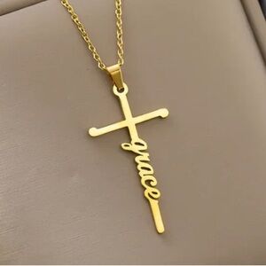 Gold Cross Pendant Necklace